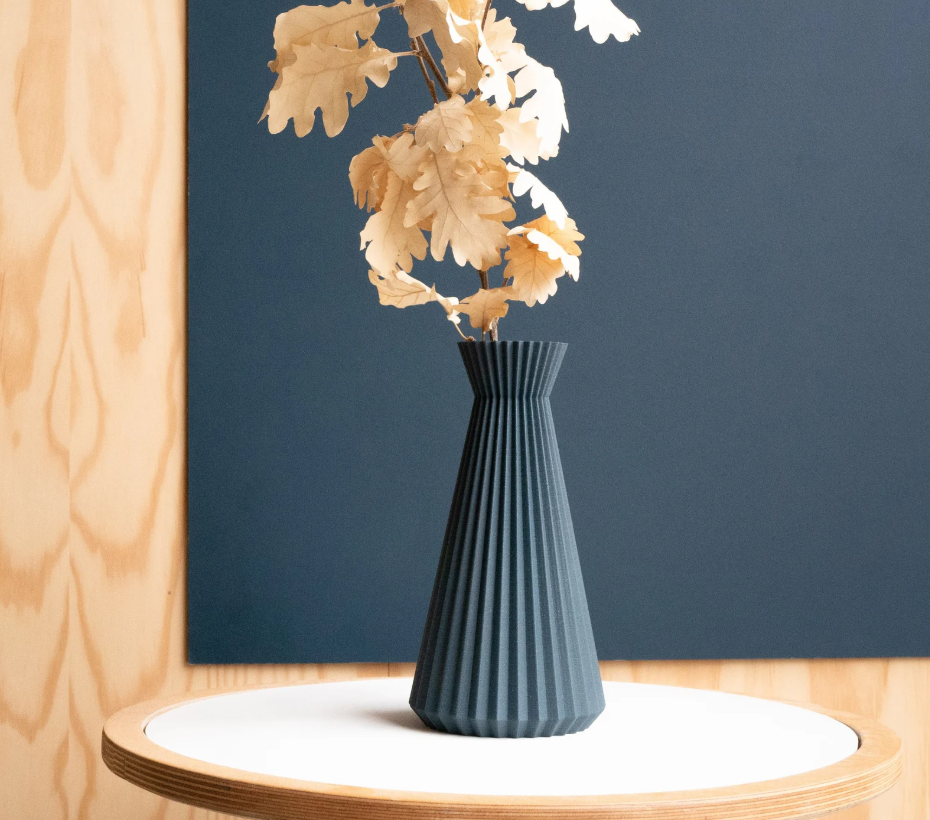 Vase ISHI bois Bleu Indigo - Fleurs séchées ou fleurs fraiches - Cadeau original