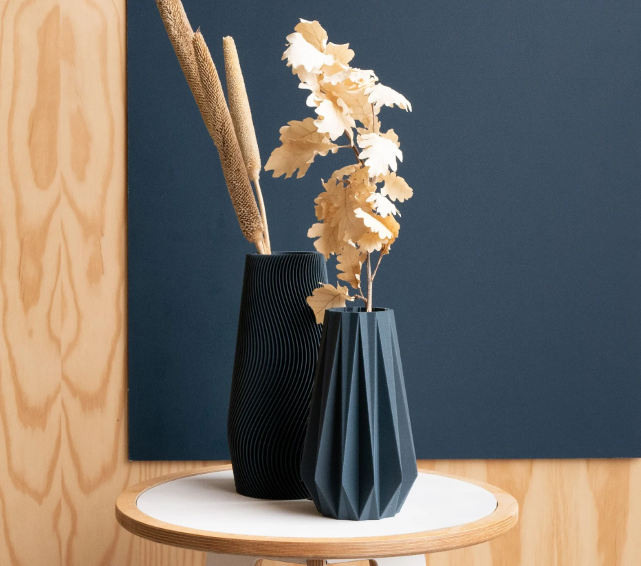 Vase ORIGAMI Bleu Indigo - Fleurs séchées ou fleurs fraiches - Cadeau original