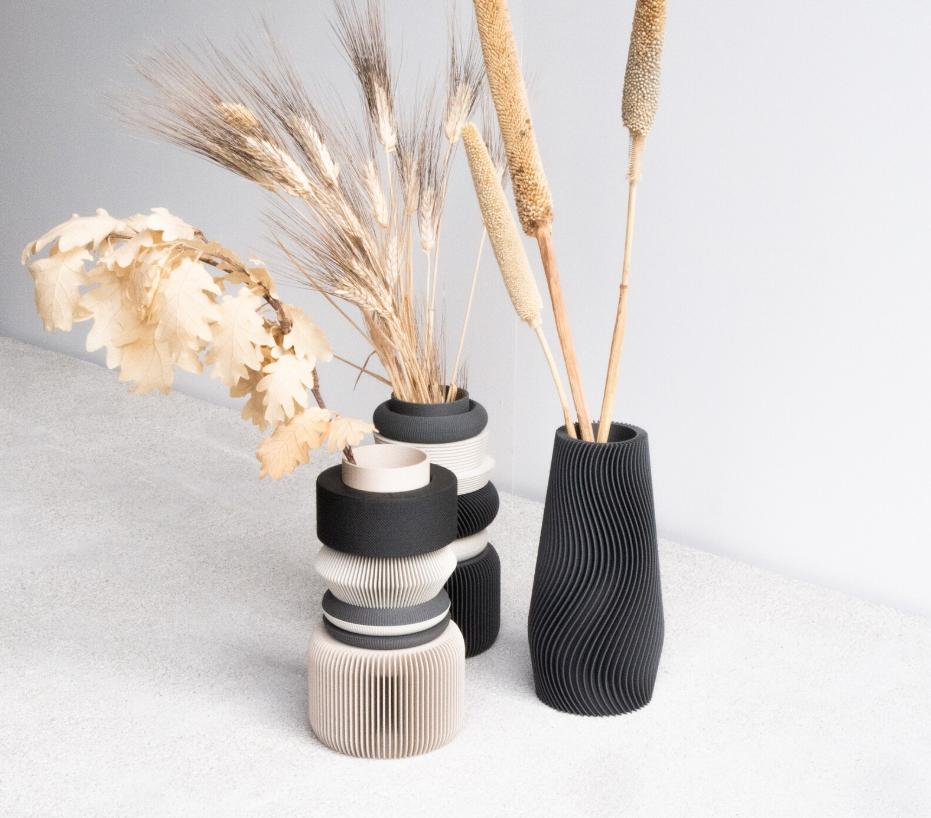 Vase modulaire NU bois gris - parfait pour fleurs fraiches ou fleurs séchées