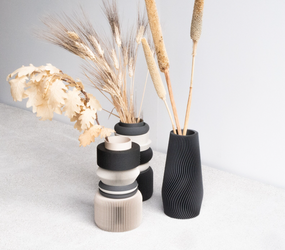 Vase modulaire NU bois gris - parfait pour fleurs fraiches ou fleurs séchées