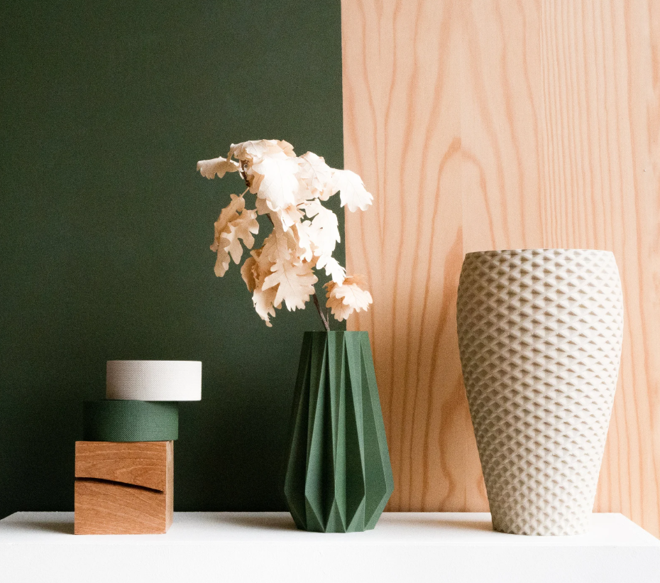 Vase ORIGAMI Vert Émeraude - parfait pour fleurs fraiches ou séchées Vase ORIGAMI Vert Émeraude - parfait pour fleurs fraiches ou séchées - Cadeau original