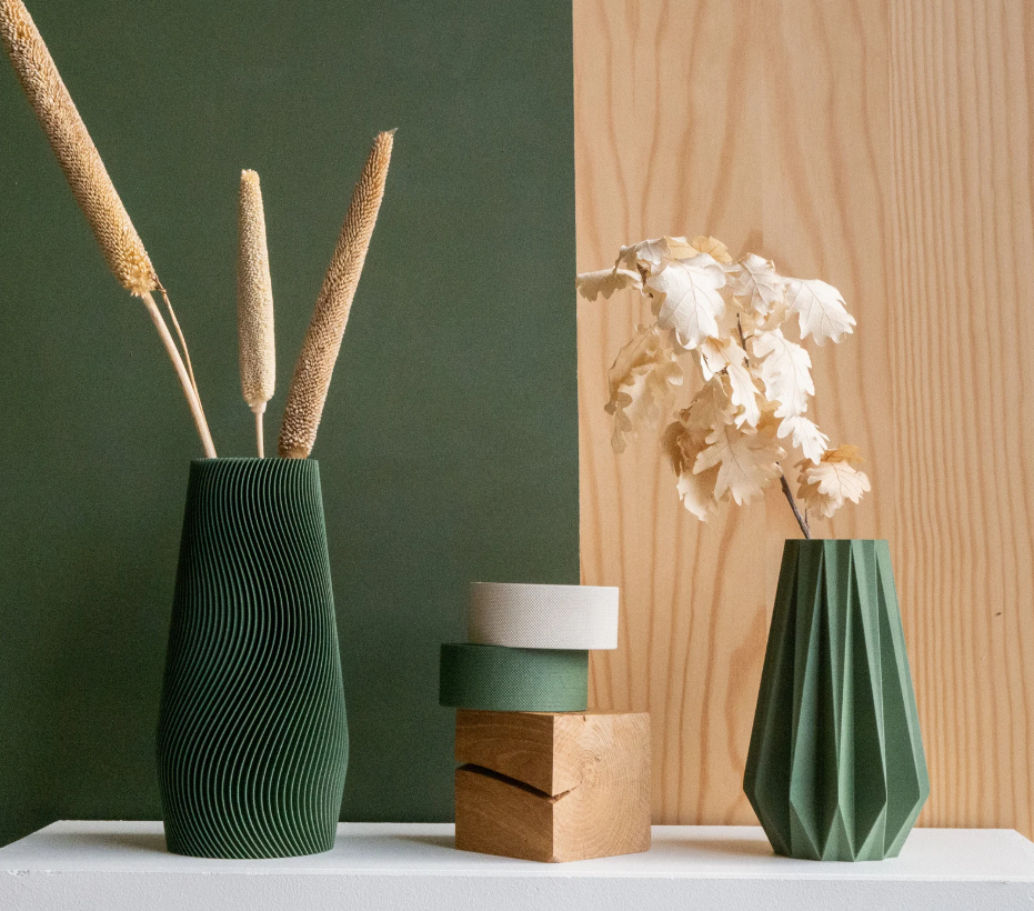 Vase ORIGAMI Vert Émeraude - parfait pour fleurs fraiches ou séchées Vase ORIGAMI Vert Émeraude - parfait pour fleurs fraiches ou séchées - Cadeau original