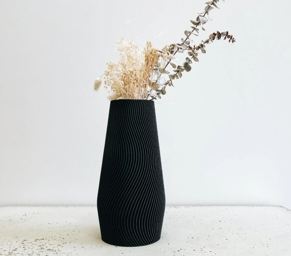 Vase géométrique WAVE bois recyclé
