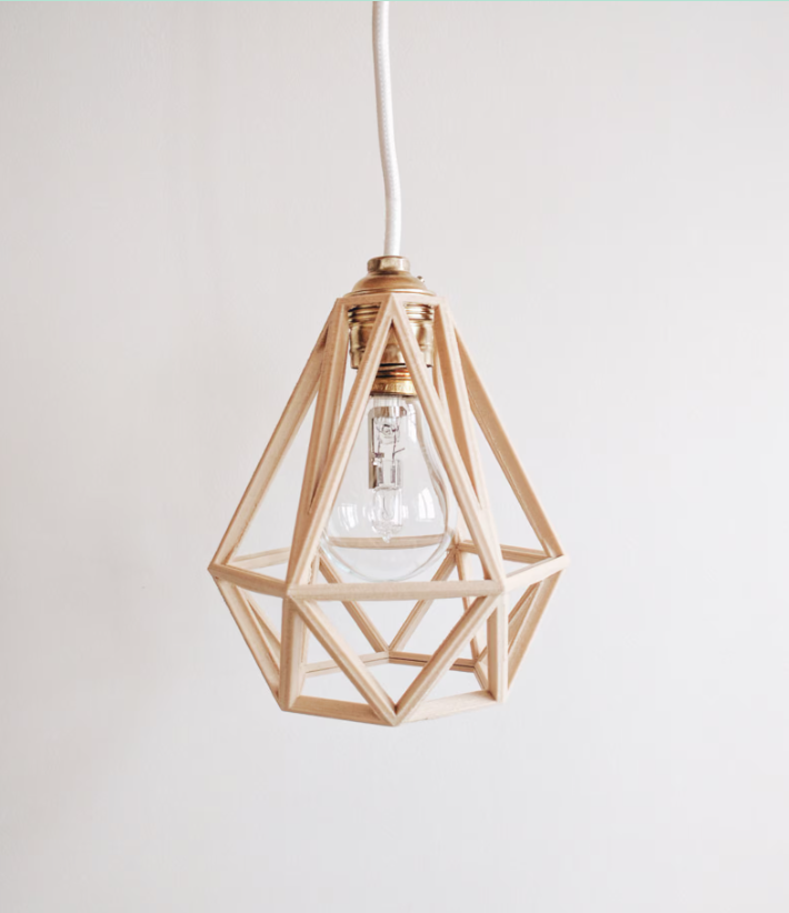 Lampe Suspension en bois - Design Vintage et Industriel / OHE