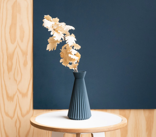 Vase ISHI bois Bleu Indigo - Fleurs séchées ou fleurs fraiches - Cadeau original
