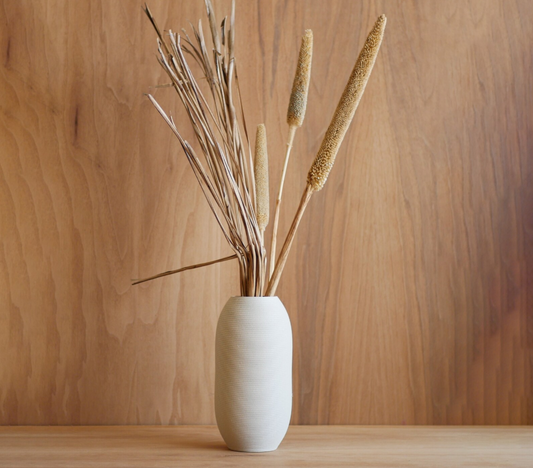 Vase Minimaliste Bois blanc "HEAVEN" - parfait pour fleurs séchées - Cadeau original fête des mères
